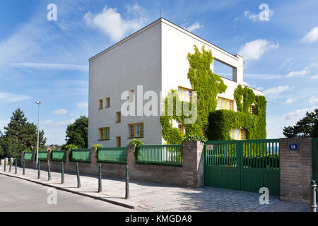 Berühmte funktionalistischen Loos (Mueller) Villa - nationalen kulturellen Wahrzeichen, im Jahre 1930 entworfen von Architekt Adolf Loos, brevnov, Prag, Tschechische Republik Stockfoto