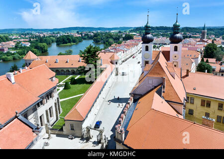 Telc, tschechische Republik - 29. Juli - Historische Renaissance Center (unesco) am 29. Juli 2013 in Telc Stadt, Region Liberec, Tschechische Republik, Europa Stockfoto