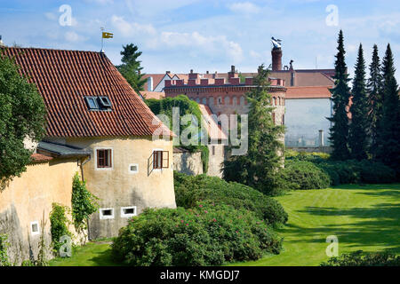 Trebon, Tschechien - ca. Sep 2012 - Bastion und Wände in der Stadt Trebon, Südböhmen. historischen mittelalterlichen Stadt mit Burg und Festung, Stockfoto