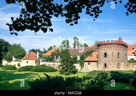 Trebon, Tschechien - ca. Sep 2012 - Bastion und Wände in der Stadt Trebon, Südböhmen. historischen mittelalterlichen Stadt mit Burg und Festung, Stockfoto