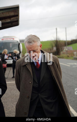 Hilary Benn MP und die Mitglieder des House of Commons Brexit Ausschuss bei einem Besuch in Middletown, Co Armagh an der Grenze zwischen Nordirland und der Republik Irland. Stockfoto