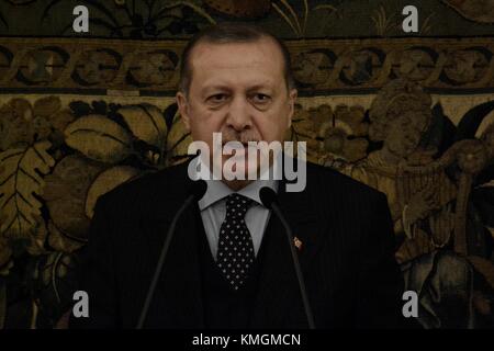 Athen, Griechenland. Dezember 2017. Präsident der Republik Türkei, Recep Tayip Erdogan, während des offiziellen Abendessens im Präsidentenhaus. Quelle: Georgios Zachos/SOPA/ZUMA Wire/Alamy Live News Stockfoto