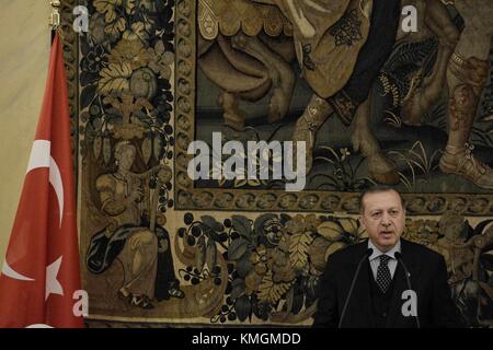 Athen, Griechenland. Dezember 2017. Präsident der Republik Türkei, Recep Tayip Erdogan, während des offiziellen Abendessens im Präsidentenhaus. Quelle: Georgios Zachos/SOPA/ZUMA Wire/Alamy Live News Stockfoto