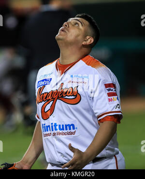 Hermosillo, Mexiko. 07 Dez, 2017. baseball spiel der mexikanischen Liga der Pazifik. dritten Match in der zweiten Runde mit dem Match zwischen tomateros de Culiacan vs naranjeros de Hermosillo. 07. Dezember 2017. (Foto: Luis Gutierrez/nortephoto.com) Credit: Nortephoto.com/alamy leben Nachrichten Stockfoto