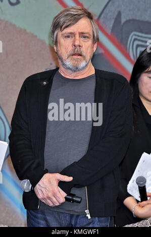 Tokio, Japan. Dezember 2017. Mark Hamill nimmt an der „Star Wars: The Last Jedi“-Pressekonferenz im Ritz Carlton Tokyo am 7. Dezember 2017 in Tokio Teil. | Verwendung weltweit Credit: dpa/Alamy Live News Stockfoto