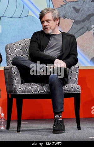 Tokio, Japan. Dezember 2017. Mark Hamill nimmt an der „Star Wars: The Last Jedi“-Pressekonferenz im Ritz Carlton Tokyo am 7. Dezember 2017 in Tokio Teil. | Verwendung weltweit Credit: dpa/Alamy Live News Stockfoto