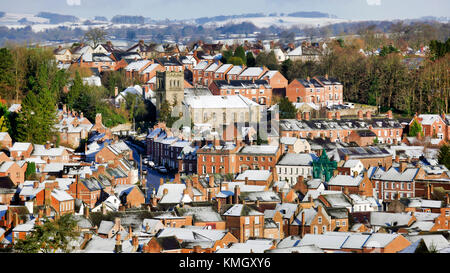 Ashbourne, Derbyshire, Großbritannien. Dezember 2017. Wetter in Großbritannien: Schnee auf den Hügeln Thorpe Cloud & Bunster Hill by Dovedale oberhalb von Ashbourne Derbyshire im Peak District National Park Credit: Doug Blane/Alamy Live News Stockfoto