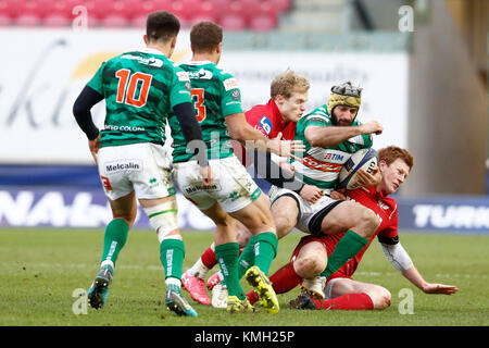 Scarlets v Benetton Rugby in einem Europäischen Rugby Championship Match im Parc y Scarlets Stockfoto