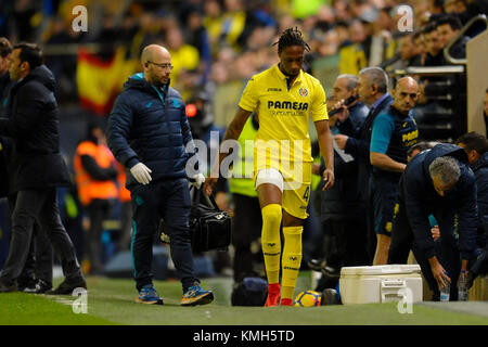 Villarreal, Spanien. 10 Dez, 2017. Ruben Semedo während des Spiels zwischen Villarreal CF gegen FC Barcelona, Woche 15 von La Liga 2017/18 in Ceramica Stadium, Villarreal, SPANIEN - 10. Dezember 2017. Credit: Gtres Información más Comuniación auf Linie, S.L./Alamy leben Nachrichten Stockfoto