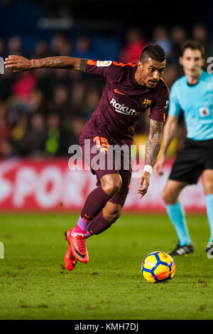 Villarreal, Spanien. 10 Dez, 2017. Paulinho während des Spiels zwischen Villarreal CF gegen FC Barcelona, Woche 15 von La Liga 2017/18 in Ceramica Stadium, Villarreal, SPANIEN - 10. Dezember 2017. Credit: Gtres Información más Comuniación auf Linie, S.L./Alamy leben Nachrichten Stockfoto