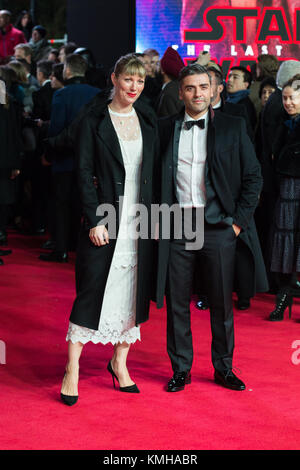 London, Großbritannien. 12 Dez, 2017. Elvira Lind und Oscar Isaac kommen für den europäischen Film Premiere von "Star Wars: Der letzte Jedi" in der Royal Albert Hall in London. Credit: Wiktor Szymanowicz/Alamy leben Nachrichten Stockfoto