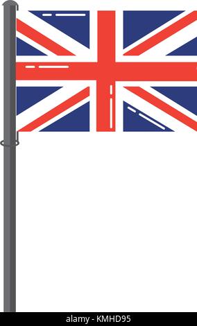Großbritannien Flagge auf einem silber-metallic Pol Stock Vektor