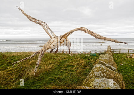 Küstenseeschwalbe willow Skulptur von Anna Turnbull für die Lindisfarne Naturlehrpfad erstellt Art zum Naturschutzgebiet gefunden zu vertreten Stockfoto