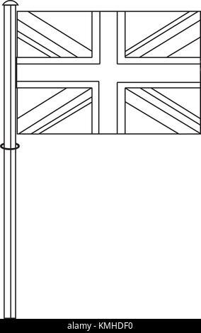 Großbritannien Flagge auf einem silber-metallic Pol Stock Vektor