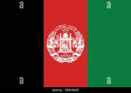 Offizielle Vektor-Flagge von Afghanistan . Stock Vektor