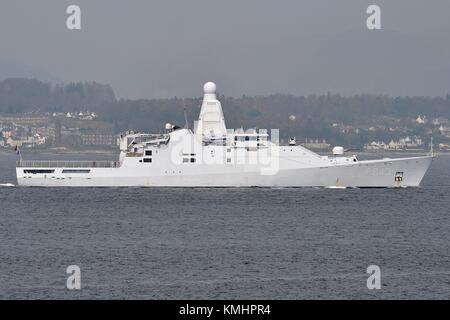 P 843 hnlms Groningen ist eine Holland Klasse offshore Patrol vessel der Königlichen Niederländischen Marine. Stockfoto