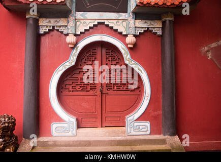 Geisterstadt Fengdu, Chongqing, China, Asien, Könige Tempel Tür, Stockfoto