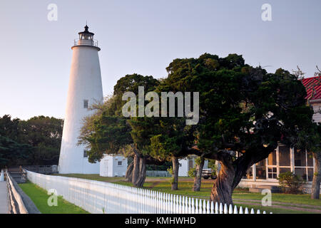 Nc-01030-00... North Carolina- Abend licht auf der Ocracoke Island Leuchtturm auf die Outer Banks. Stockfoto