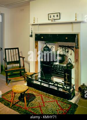 Küche von Burns Haus in der Burns Street in der Stadt Dumfries, Schottland. In seinem späteren Leben war Heimat des Dichters Robert Burns Stockfoto