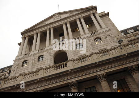 Die Bank von England auf threadneedle Street in London. Stockfoto