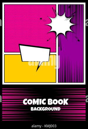 Farbe comics Buch Cover vertikale Hintergrund Stock Vektor