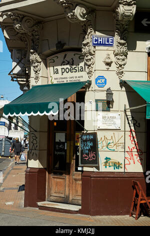 La Poesia Bar und Café, San Telmo, Buenos Aires, Argentinien, Südamerika Stockfoto