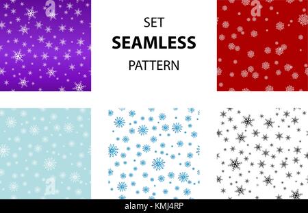 Set Schneeflockenmuster Stock Vektor
