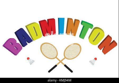 Vektor einrichten von Badminton Racket und Shuttle Stock Vektor