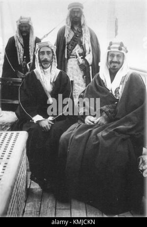 König Faisal I. von Syrien mit König Abdul-Aziz von Saudi-Arabien Arabien Mitte der 1920er Jahre Stockfoto