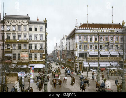 Berlin Unter den Linden Victoria Hotel um 1900 Stockfoto