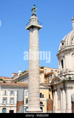 Details von Traian Spalte in Rom, Italien Stockfoto
