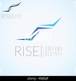 Abstrakte Treppen, logo Konzept Vorlage für Start, Flug, Luftfracht, Airlines Logo oder Emblem. Stock Vektor