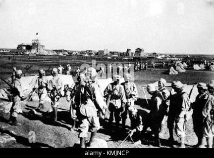 Die Besetzung der syrischen Küste durch die französische Armee im Jahr 1920 ist ein bedeutendes Ereignis in der Geschichte des französischen Kolonialeinflusses im Nahen Osten nach dem Ende des Ersten Weltkriegs Stockfoto