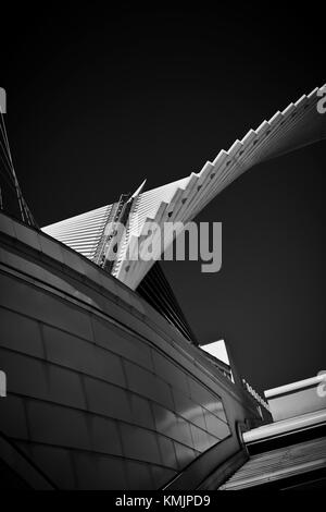 Ein Blick aus der Nähe von Windhover Hall, Milwaukee Art Museum... dieser exquisit schöne Ort hat mir den Atem genommen! Stockfoto