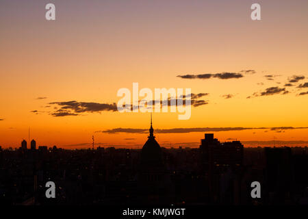 Sonnenuntergang über Buenos Aires vom Palacio Barolo, Buenos Aires, Argentinien, Südamerika Stockfoto