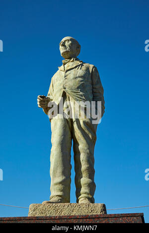 Statue des Malers Benito Quinquela Martín, La Boca, Buenos Aires, Argentinien, Südamerika Stockfoto