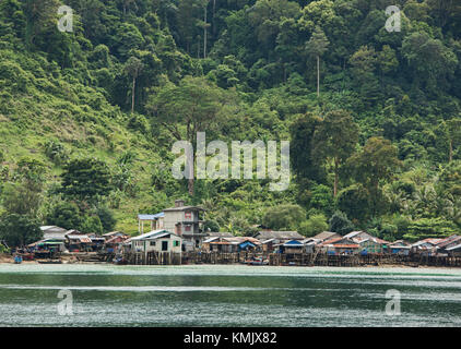 Moken Sea Gypsy Village, Jalan Insel, Mergui Archipel, Myanmar Stockfoto