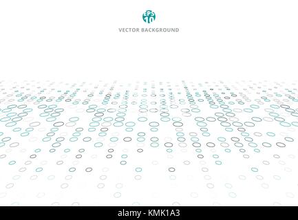 Abstrakte Technologie Hintergrund mit blauen Rand Kreise Muster Perspektive, Vector Illustration Stock Vektor