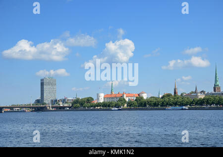 Die daugava Damm des lettischen Stadt Riga Stockfoto