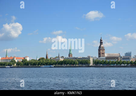 Die daugava Damm des lettischen Stadt Riga Stockfoto