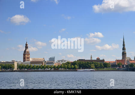 Die daugava Damm des lettischen Stadt Riga Stockfoto