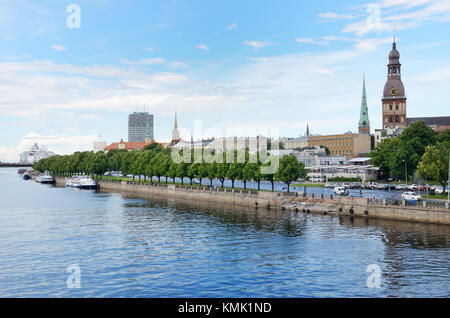 Die daugava Damm des lettischen Stadt Riga Stockfoto