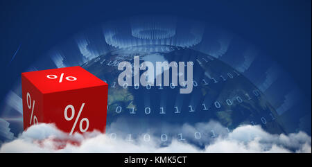 Vektor Symbol der Prozentsatz Symbol gegen Low Angle View der Wolken gegen Sky Stockfoto