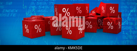 Vektor Symbol der Prozentsatz Symbol gegen Aktien und Anteile Stockfoto