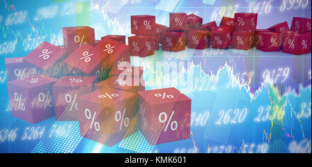 Vektor Symbol der Prozentsatz Symbol gegen Aktien und Anteile Stockfoto