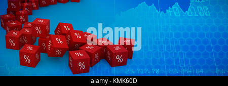 Vektor Symbol der Prozentsatz Symbol gegen Aktien und Anteile Stockfoto