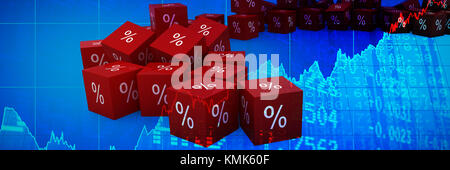 Vektor Symbol der Prozentsatz Symbol gegen Aktien und Anteile Stockfoto