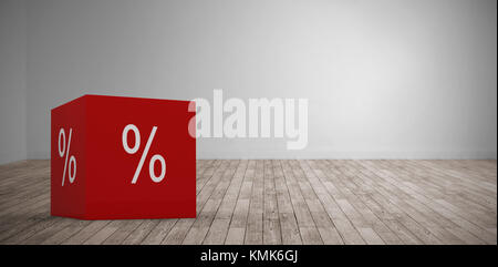 Vektor Symbol der Prozentsatz Symbol gegen digitale Zimmer Stockfoto