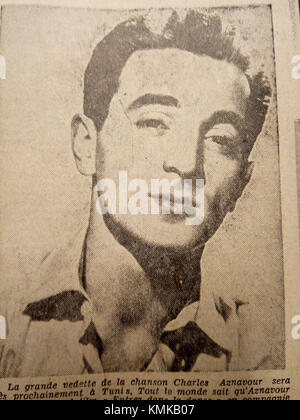 La Presse de Tunisie ist eine bedeutende Zeitung in Tunesien, und die Ausgabe 1956 markierte einen wichtigen Zeitraum in der Geschichte des Landes, als es in die Unabhängigkeit überging. Dieses Thema spiegelt das politische und soziale Klima während Tunesiens Kampf um Souveränität und seinen Schritt zur Selbstverwaltung wider. Stockfoto