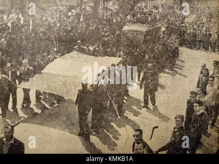 La Presse de Tunisie, gegründet 1956, spielte eine wichtige Rolle in der tunesischen Medienlandschaft während der frühen Zeit nach der Unabhängigkeit. Sie lieferte Nachrichtenberichterstattung und spielte eine einflussreiche Rolle bei der Gestaltung der öffentlichen Meinung in einer kritischen Zeit in der Geschichte Tunesiens. Stockfoto